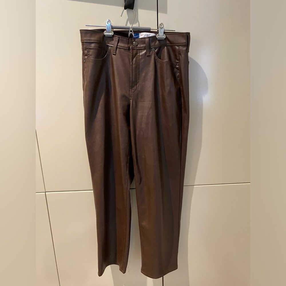 Old Navy Faux Leather Pants in Brown